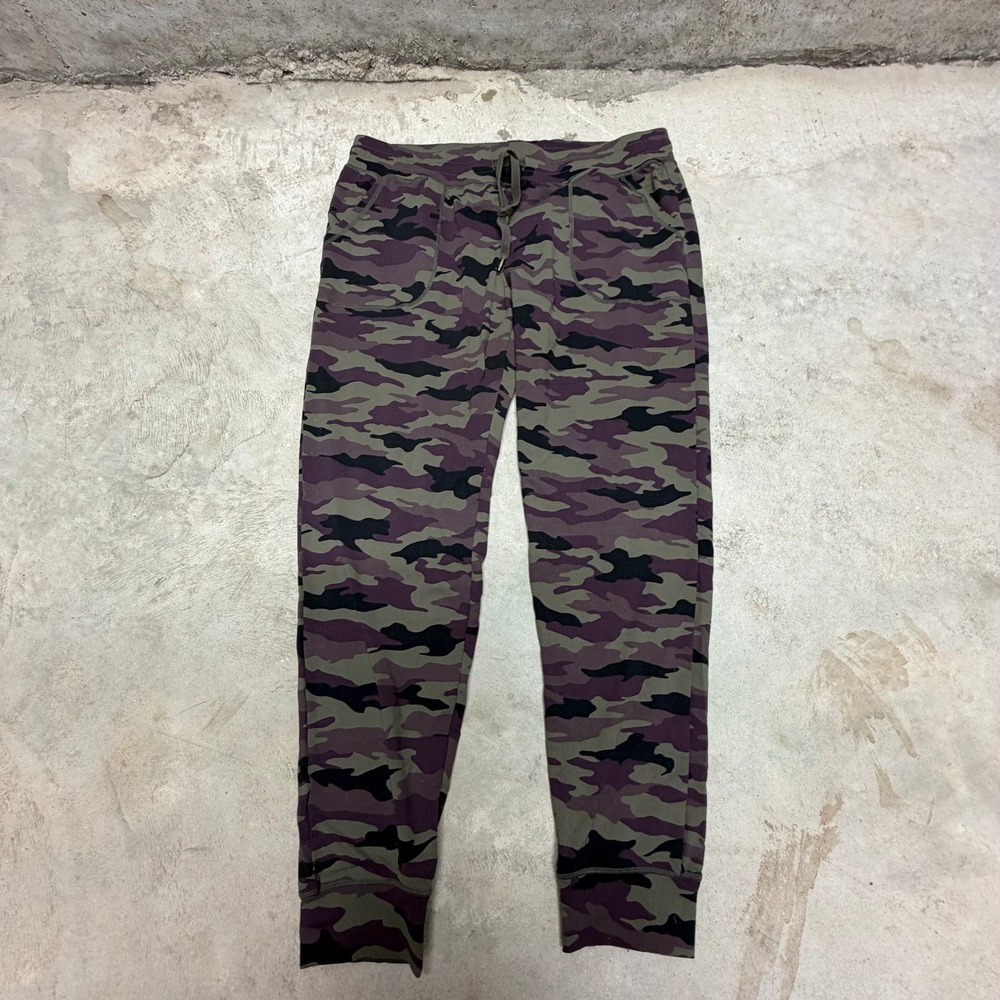 Zyia Active Camo Joggers Pants Womens XS Purple Green Black‎ Drawstring Pockets